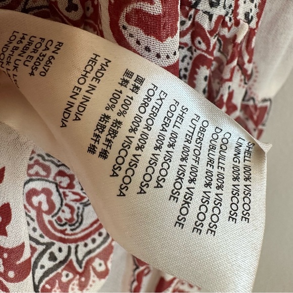 Anthropologie Aleah Allaire Paisley Printed Maxi Dress Cottagecore Lace boho - Picture 13 of 13